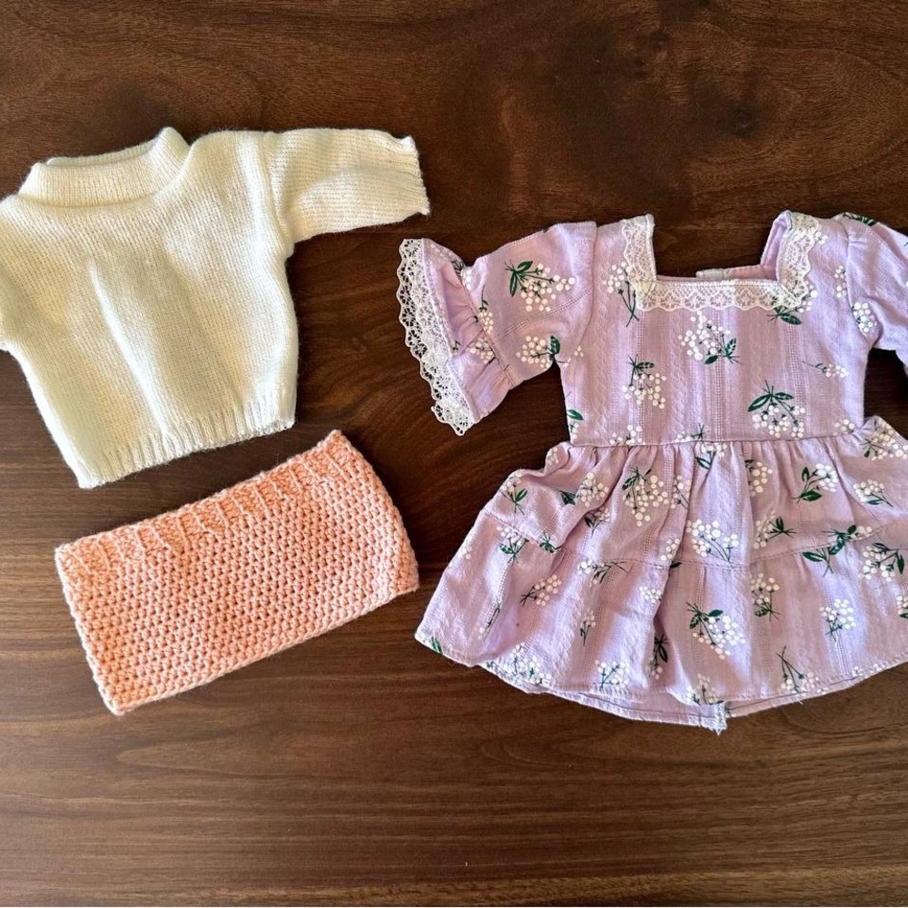 ETSY 18” Doll Floral Dress and Knit Set